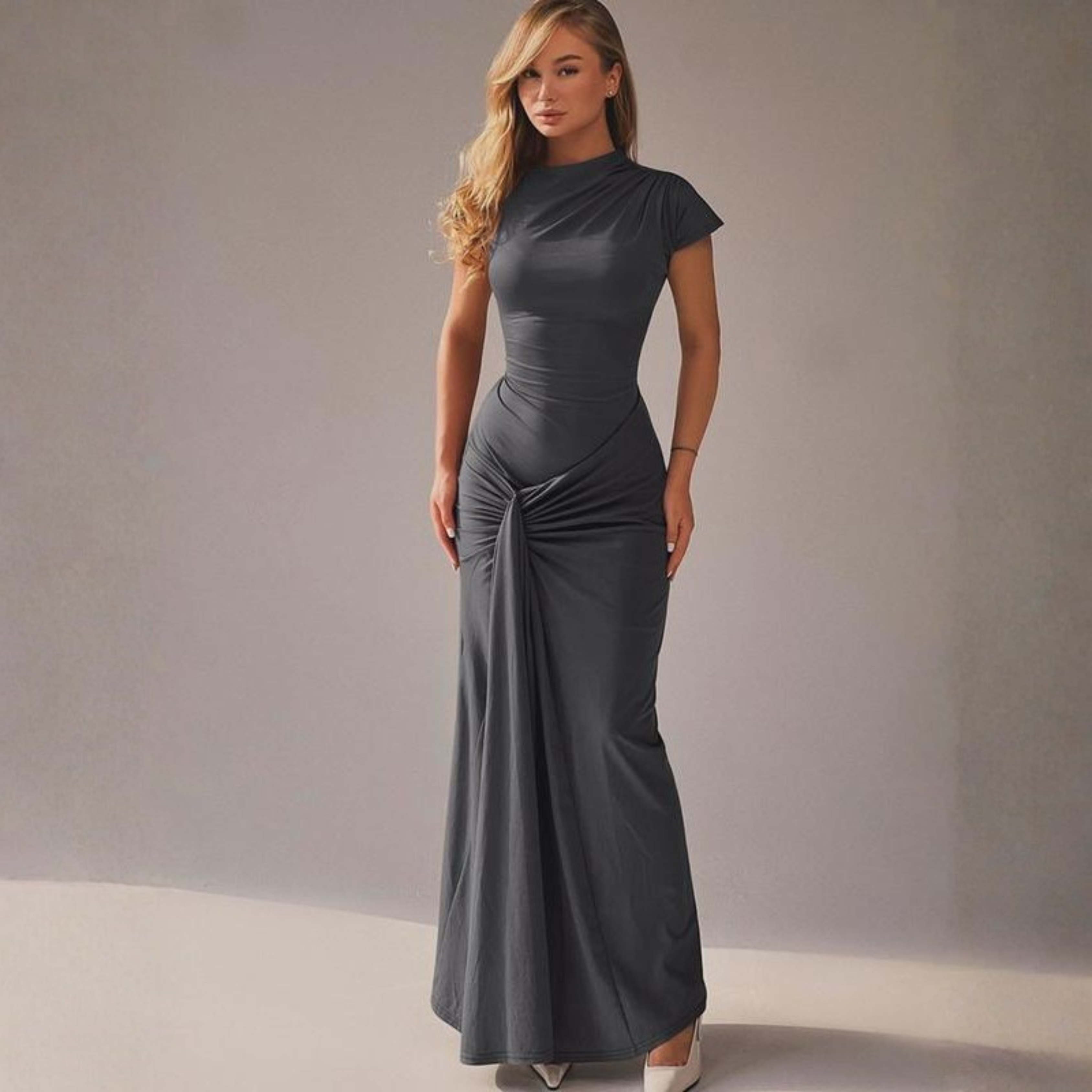 LOLA™ - Elegant Wrap Ruched Bodycon Formal Dress