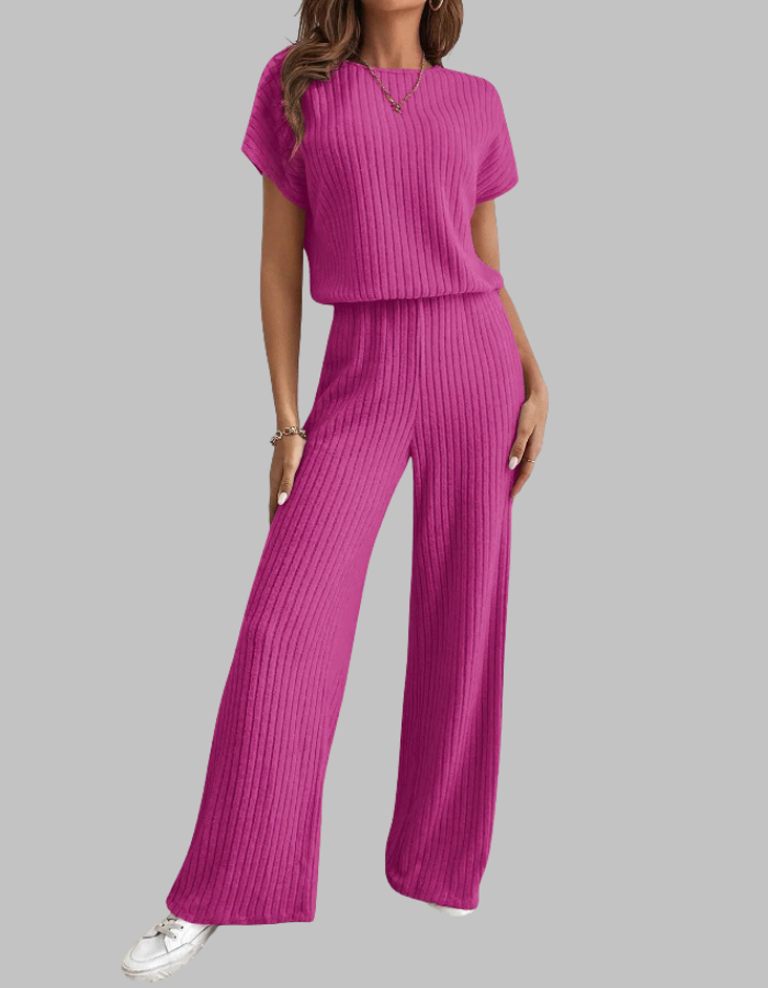 MAGGIE™ - Casual Short Sleeve Top and Pants Set