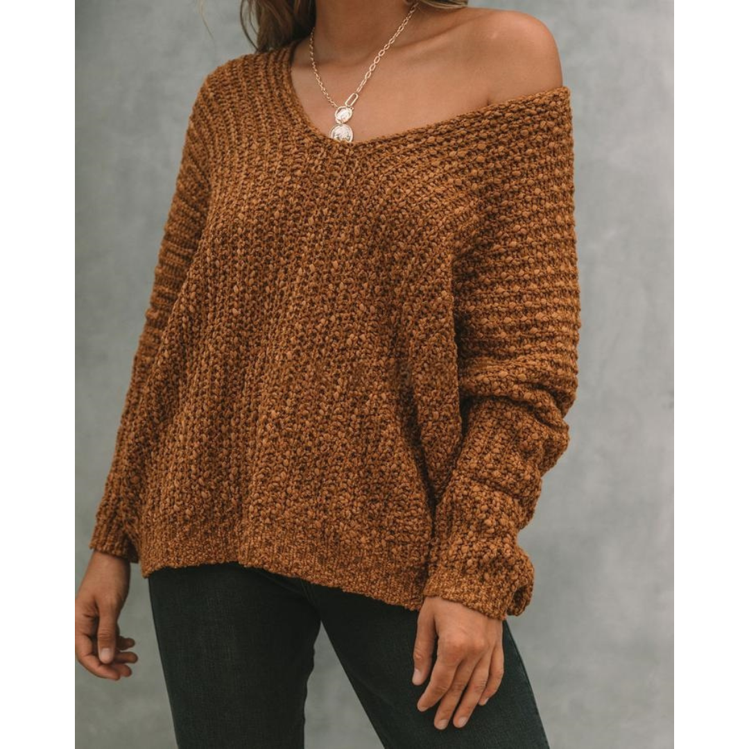 SOLEDAD™ – Comfy Drop Shoulder Long Sleeve Sweater
