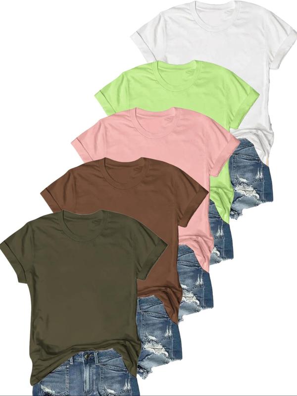 OLIVE™ - Casual Short Sleeve Tee (Pack of 5)