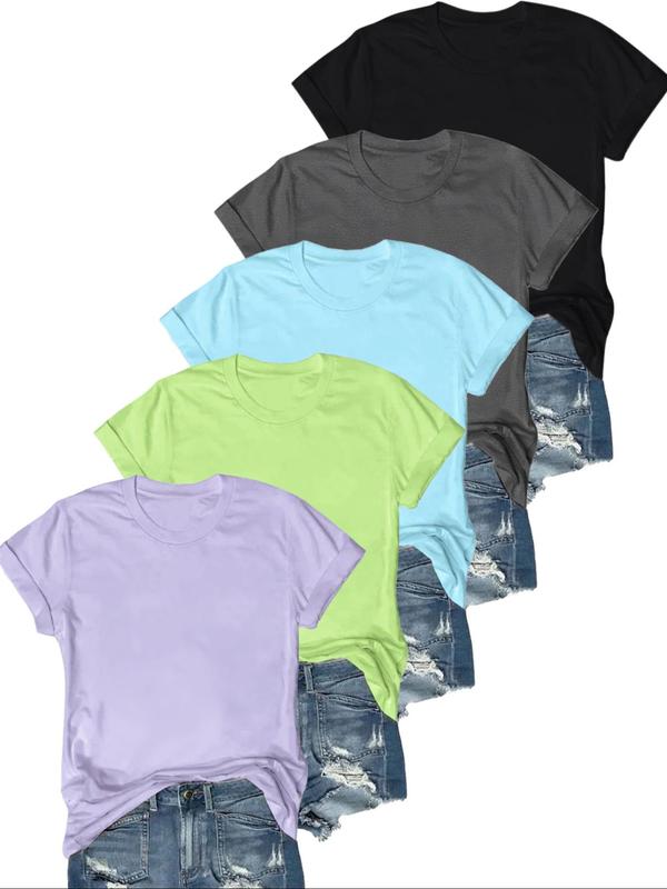 OLIVE™ - Casual Short Sleeve Tee (Pack of 5)