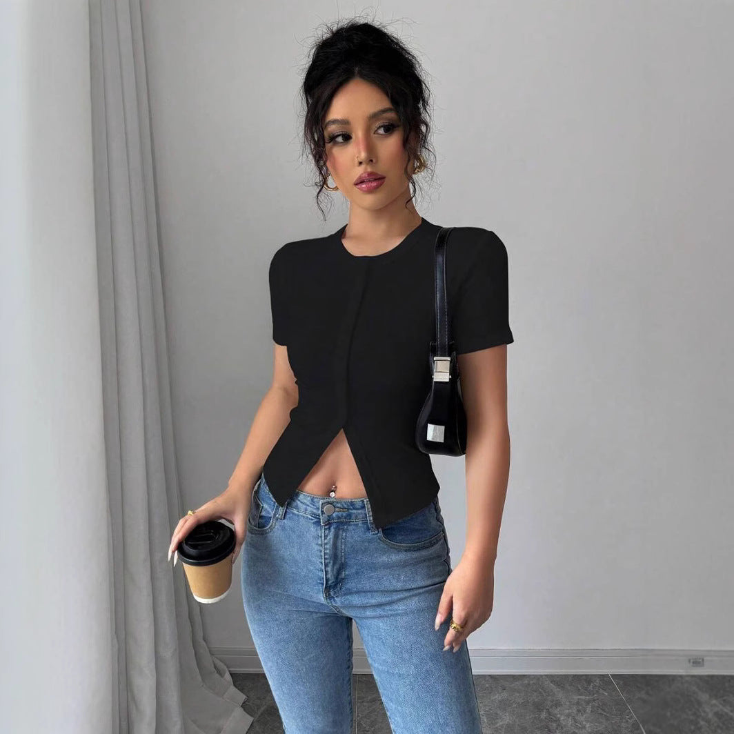 HATI™ - Relaxed Summer Short Sleeve Buttoned Top