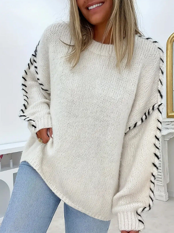 KALIYAH™ - Casual Round Neck Long Sleeve Sweater