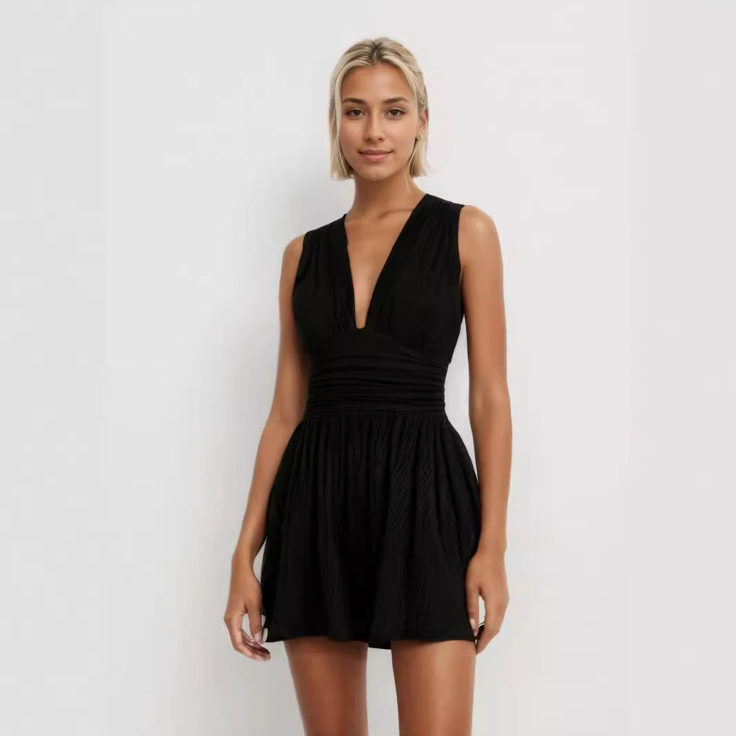 PARIS™ - Chic V-Neck Sleeveless Overall Romper