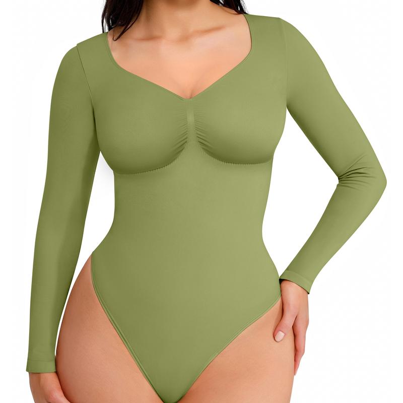 SONYA™ - Seamless Shaping Long Sleeve Thong Bodysuit for Comfort