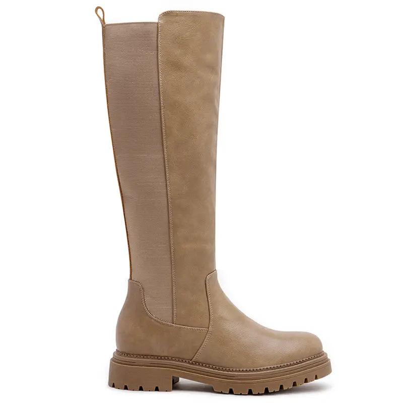 ROSEMARY™ - Classic BElastic Zip Boots for Women Low Heel Mid-Calf Winter Footwear