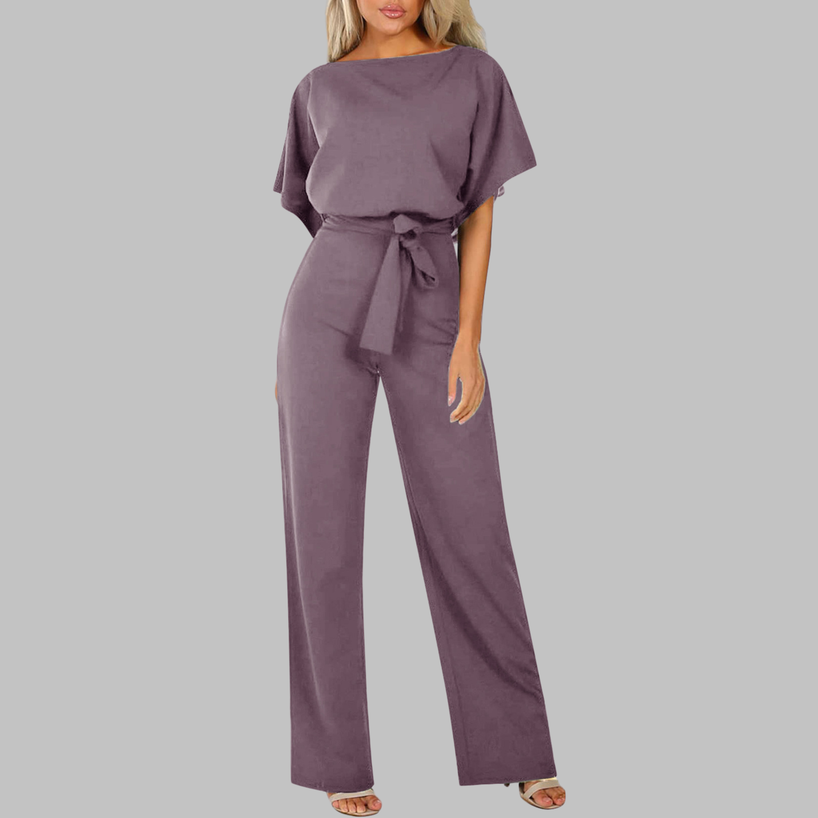 SITA™ - Casual Tie Front Batwing Sleeve Jumpsuit