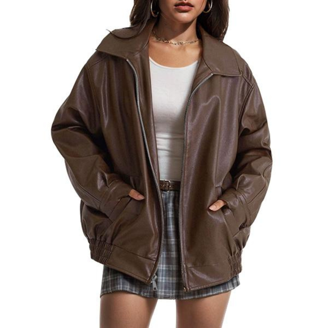 XANDRA™ - Trendy Oversized Leather Faux Suede Jacket for Fall Fashion