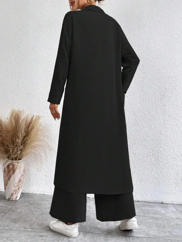 AIMIE™ - Cozy Long Sleeve Top & Wide Leg Trousers Set
