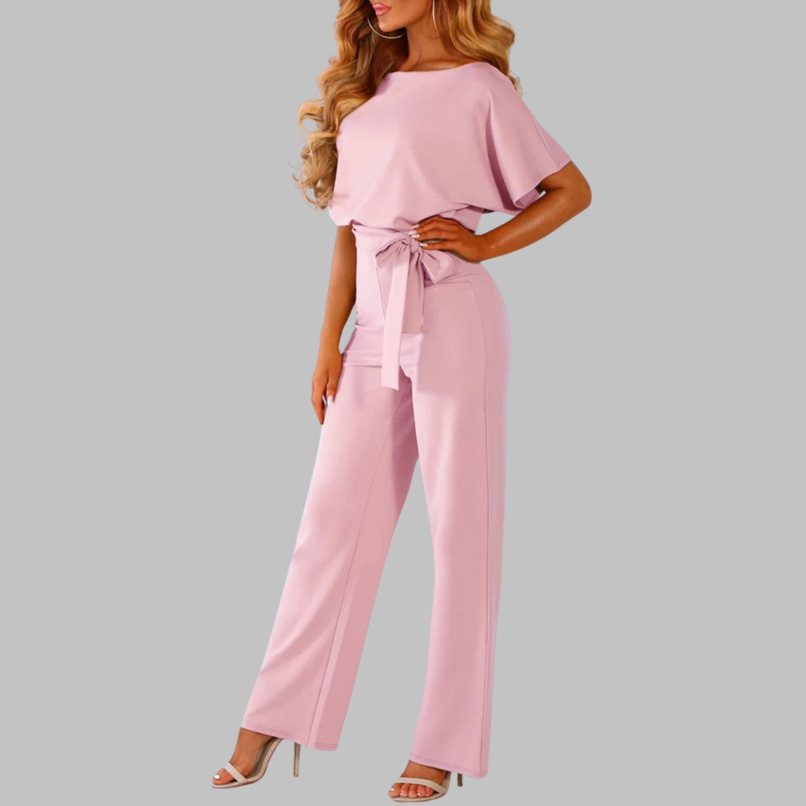 SITA™ - Casual Tie Front Batwing Sleeve Jumpsuit