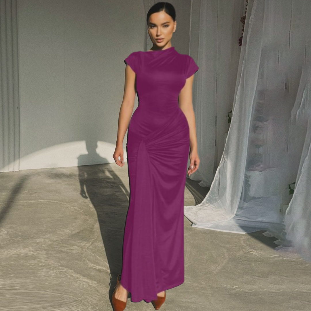 MIRIAM™ – Elegant Wrap Ruched Bodycon Formal Dress