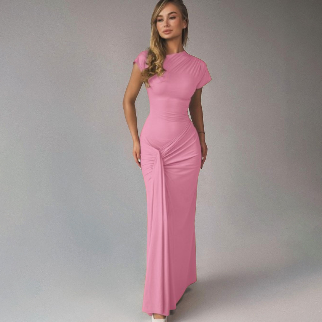 JARA™ - Elegant Ruched Bodycon Wrap Maxi Dress