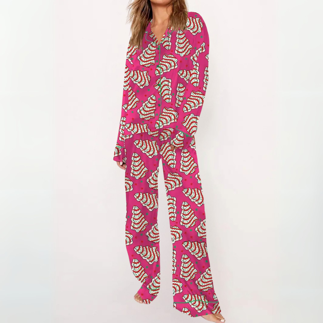 SYLIA™ - Casual Printed Button Down Top and Comfy Pajama