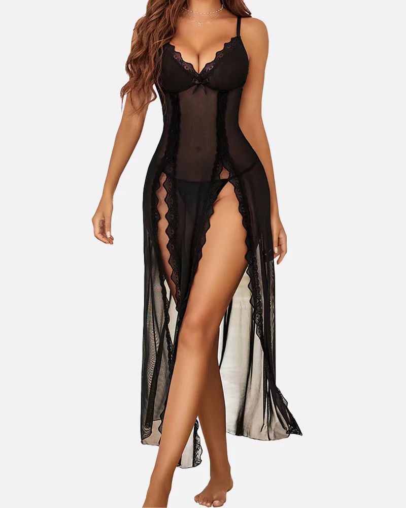 LUZY™ - Casual V-Neck Lingerie Maxi Nightdress
