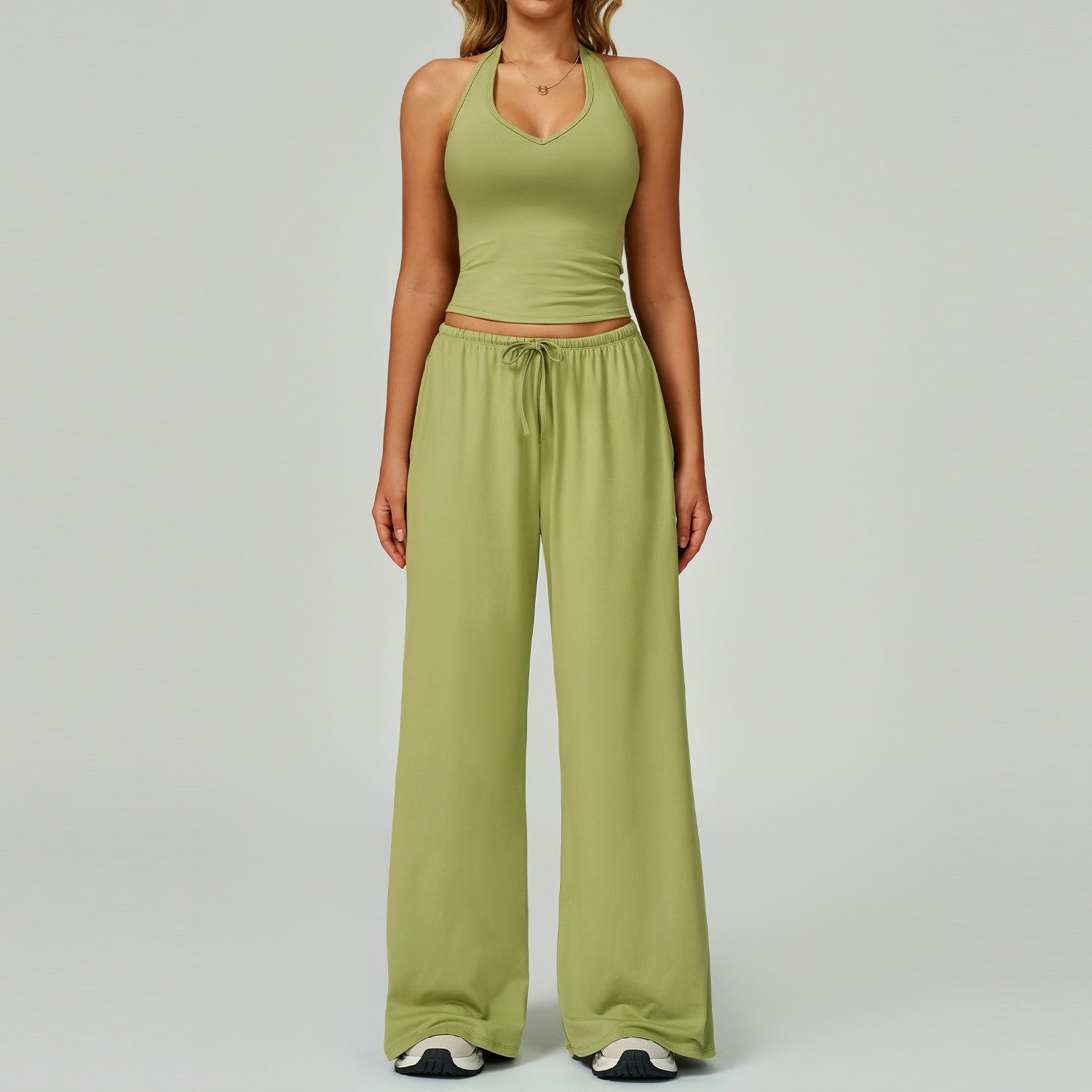 DINGDING™ - Casual Crop Tank Top and Wide Leg Pants Set
