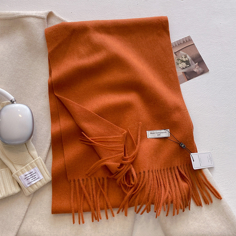 KHIONNE™ - Comfy Soft Plain Tassel Scarf Shawls