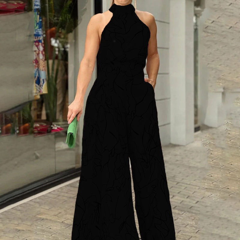 QIANA™ - Elegant Wide Leg Neck Tie Sleeveless Summer Jumpsuit