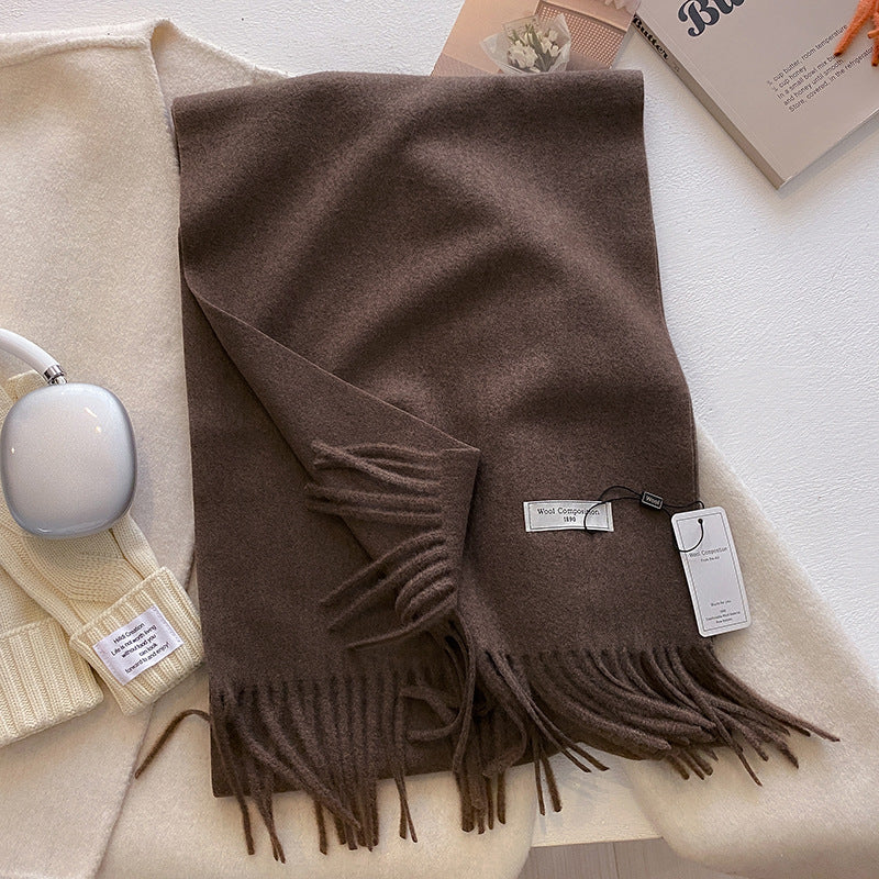 KHIONNE™ - Comfy Soft Plain Tassel Scarf Shawls