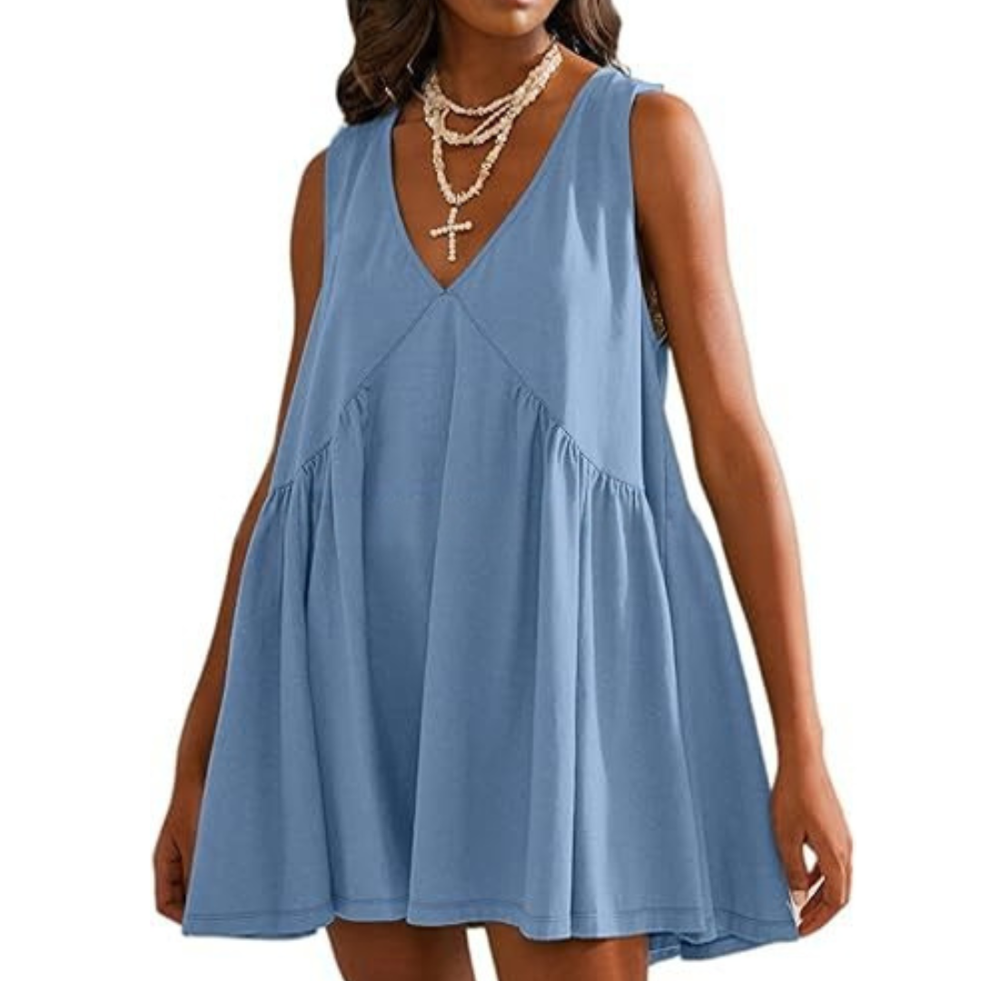 DANNA™ - Casual Women’s V-Neck Tank Dress with Flared A-Line