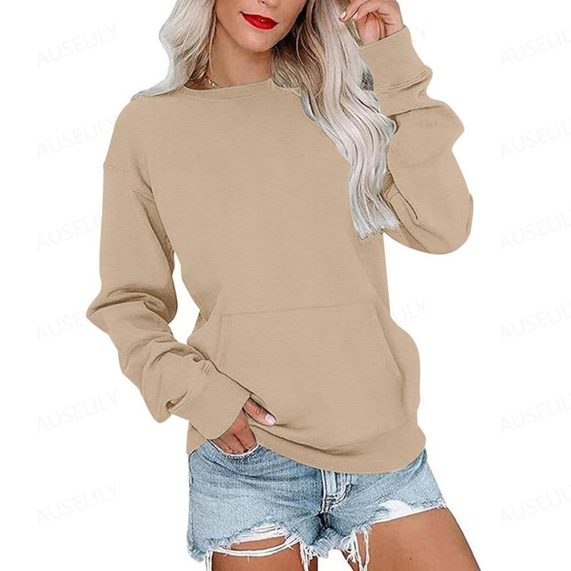ERMA™ - Women's Lightweight Crewneck Hoodless Sweatshirt