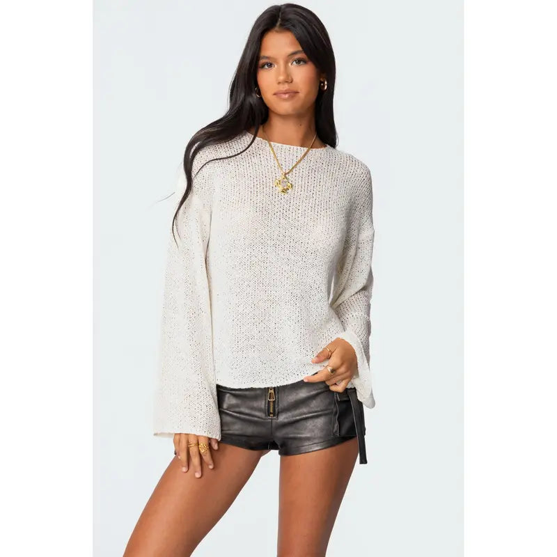 ARIELLA™ - Women’s Light Knit Drop Shoulder Sweater Relaxed Fit Casual Pullover