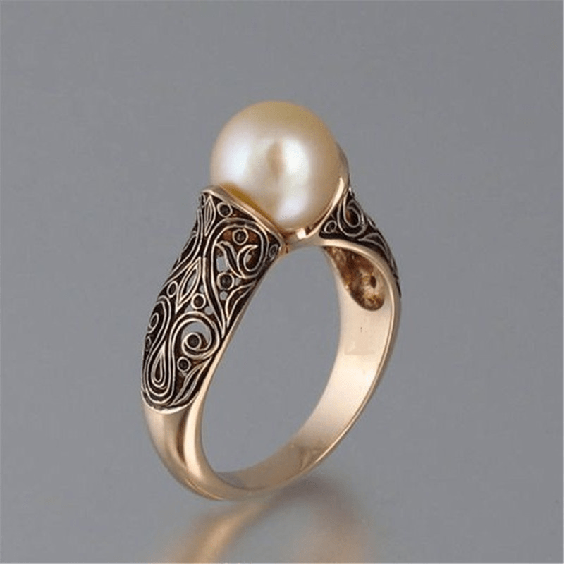 ABBY™- Vintage Pearl Golden Ring